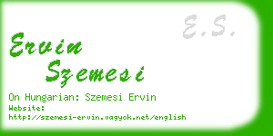 ervin szemesi business card